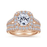 14K Rose Gold Matching Diamond Wedding Band - 0.28 ct