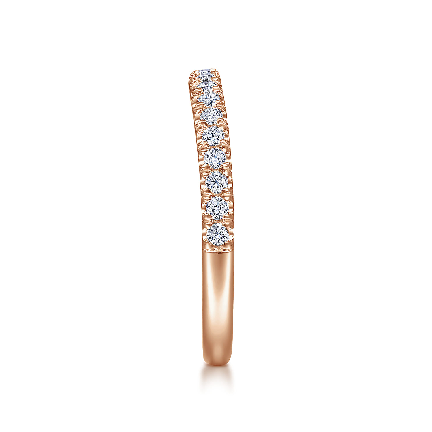 14K Rose Gold Matching Diamond Wedding Band - 0.28 ct - Shot 5