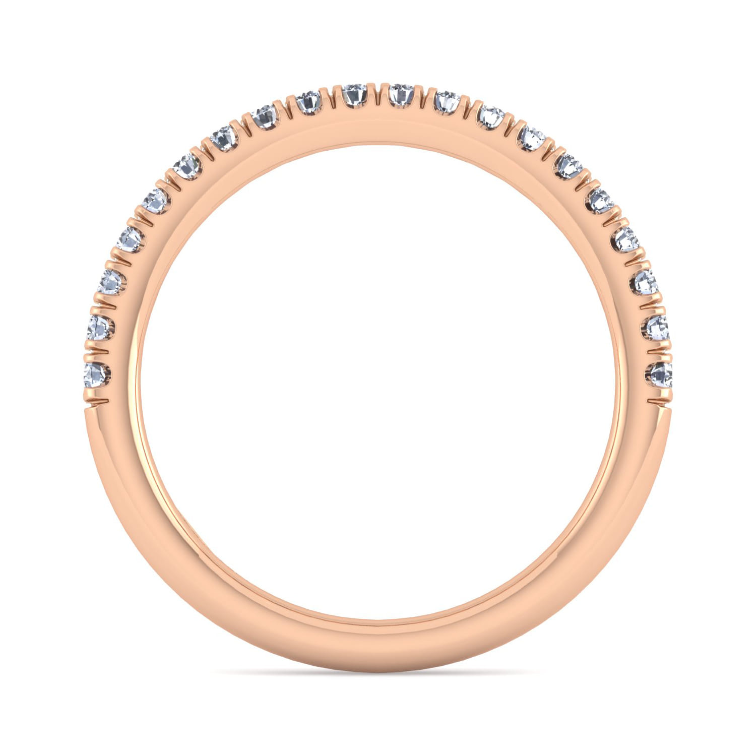 14K Rose Gold Matching Diamond Wedding Band - 0.28 ct - Shot 2