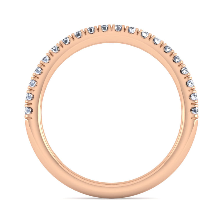 14K Rose Gold Matching Diamond Wedding Band - 0.28 ct - Shot 2