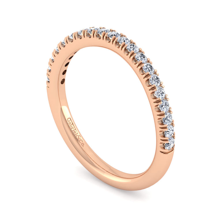 14K Rose Gold Matching Diamond Wedding Band - 0.28 ct - Shot 3