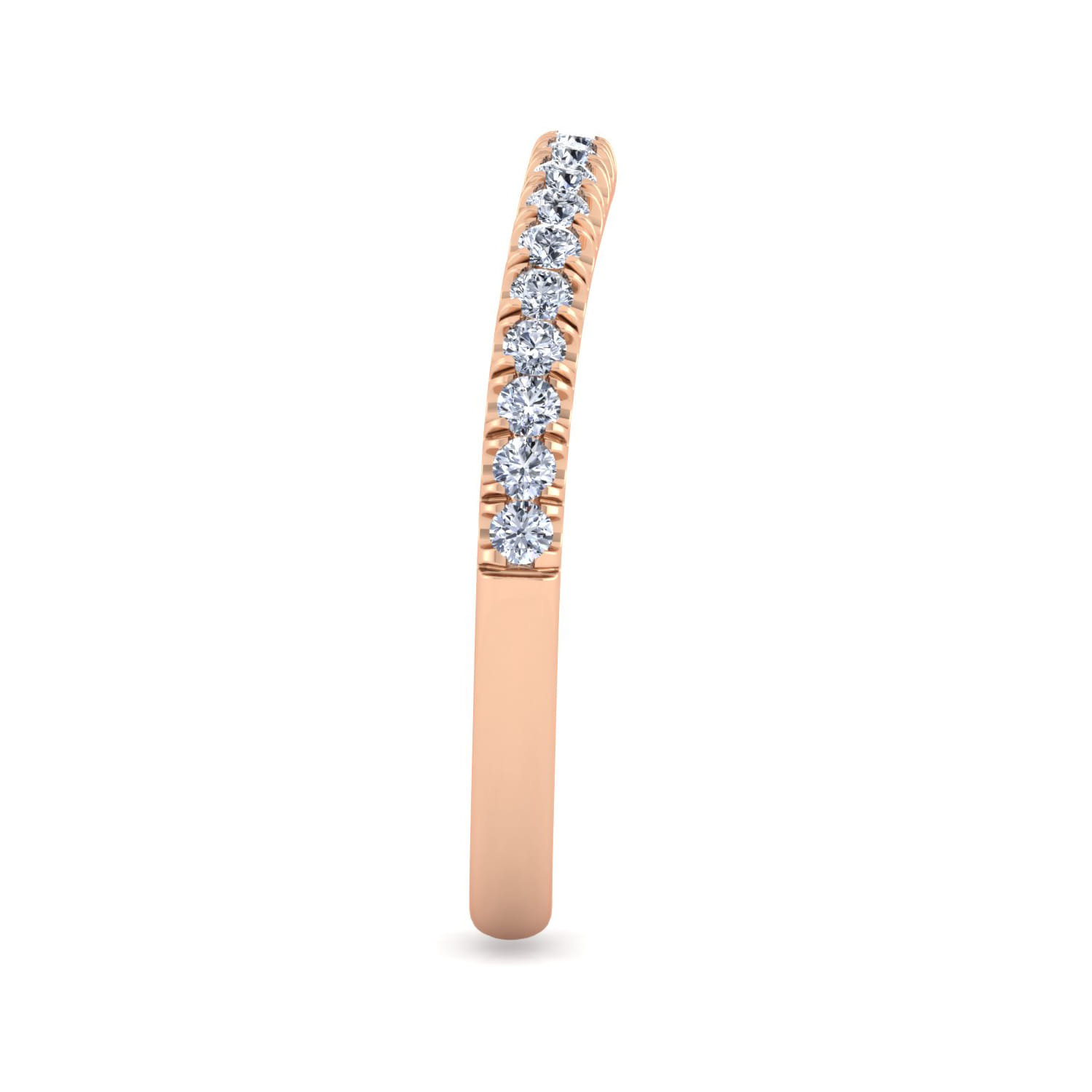 14K Rose Gold Matching Diamond Wedding Band - 0.28 ct - Shot 4