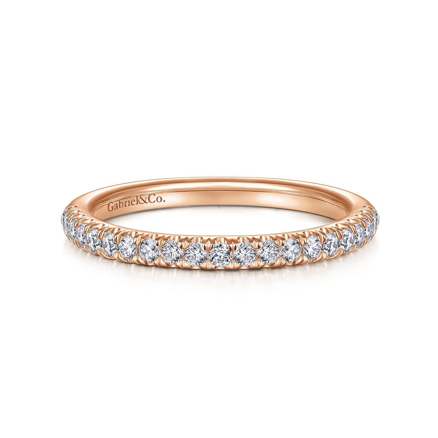 14K Rose Gold Matching Diamond Wedding Band - 0.3 ct - Shot 1
