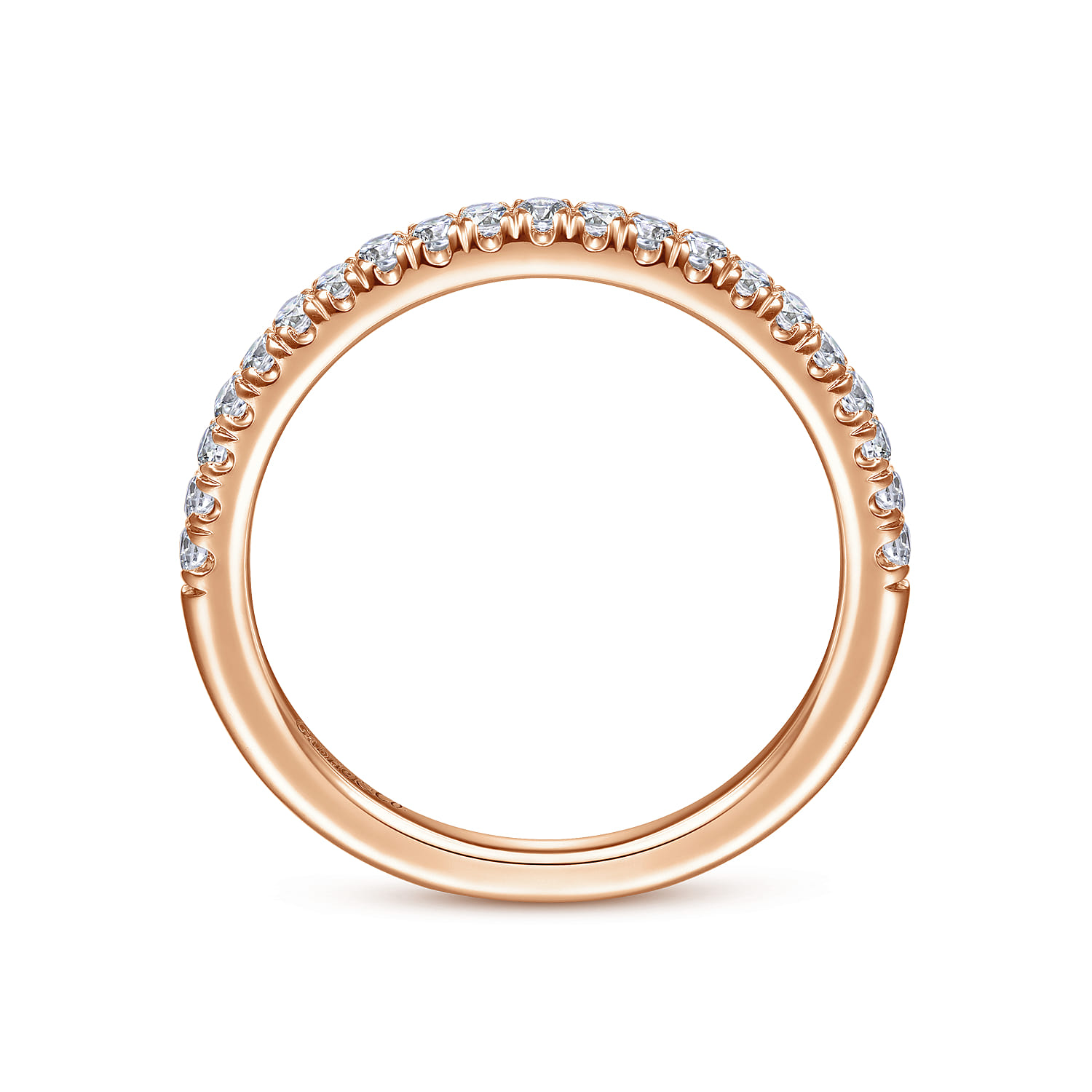 14K Rose Gold Matching Diamond Wedding Band - 0.3 ct - Shot 2