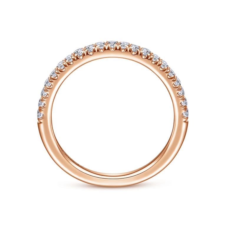 14K Rose Gold Matching Diamond Wedding Band - 0.3 ct - Shot 2