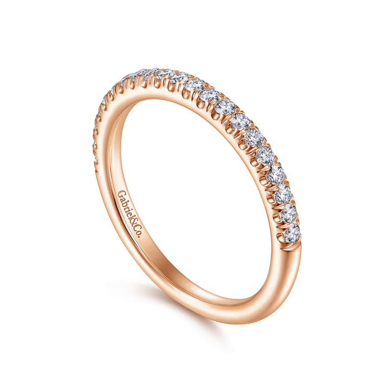 14K Rose Gold Matching Diamond Wedding Band - 0.3 ct - Shot 3