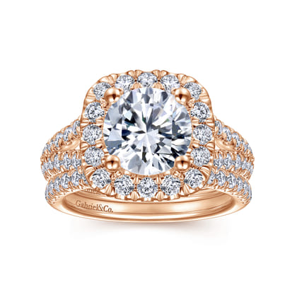 14K Rose Gold Matching Diamond Wedding Band