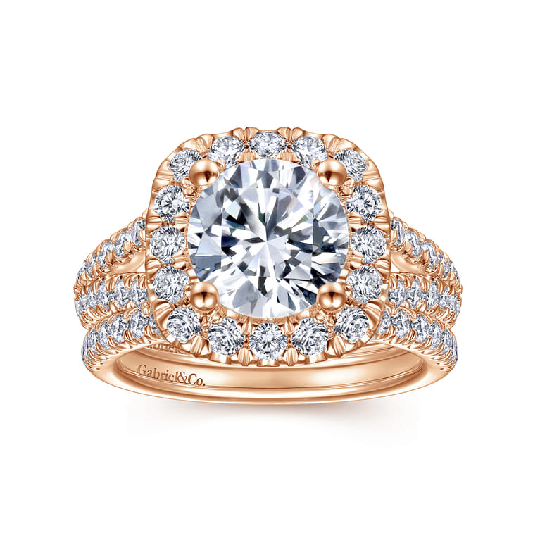 14K Rose Gold Matching Diamond Wedding Band - 0.3 ct - Shot 4