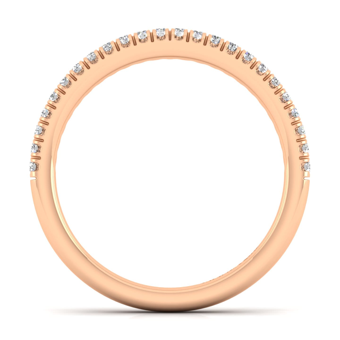14K Rose Gold Matching Diamond Wedding Band - 0.19 ct - Shot 2
