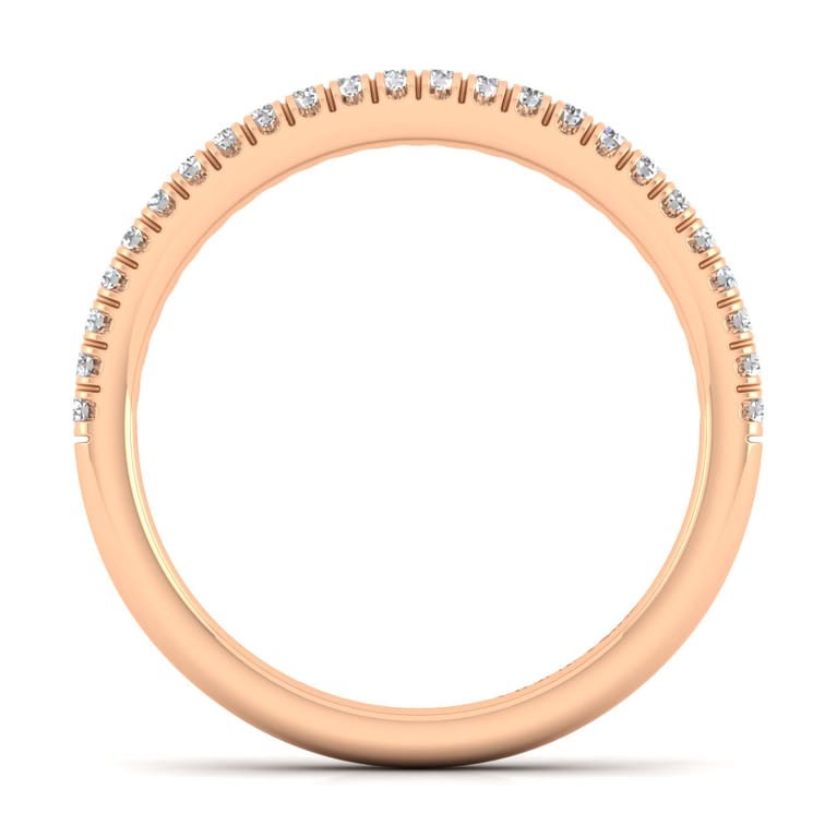14K Rose Gold Matching Diamond Wedding Band - 0.19 ct - Shot 2