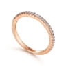 14K Rose Gold Matching Diamond Wedding Band - 0.19 ct