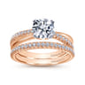 14K Rose Gold Matching Diamond Wedding Band - 0.19 ct