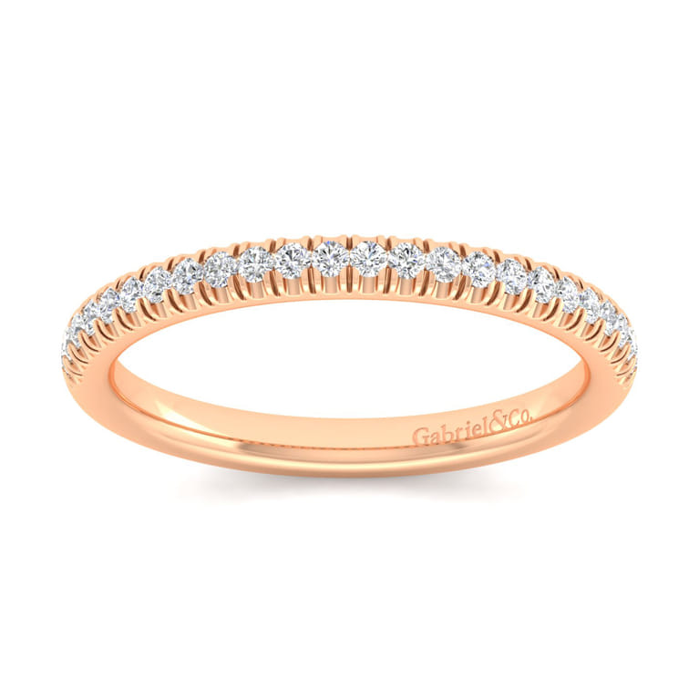 14K Rose Gold Matching Diamond Wedding Band - 0.19 ct - Shot 5
