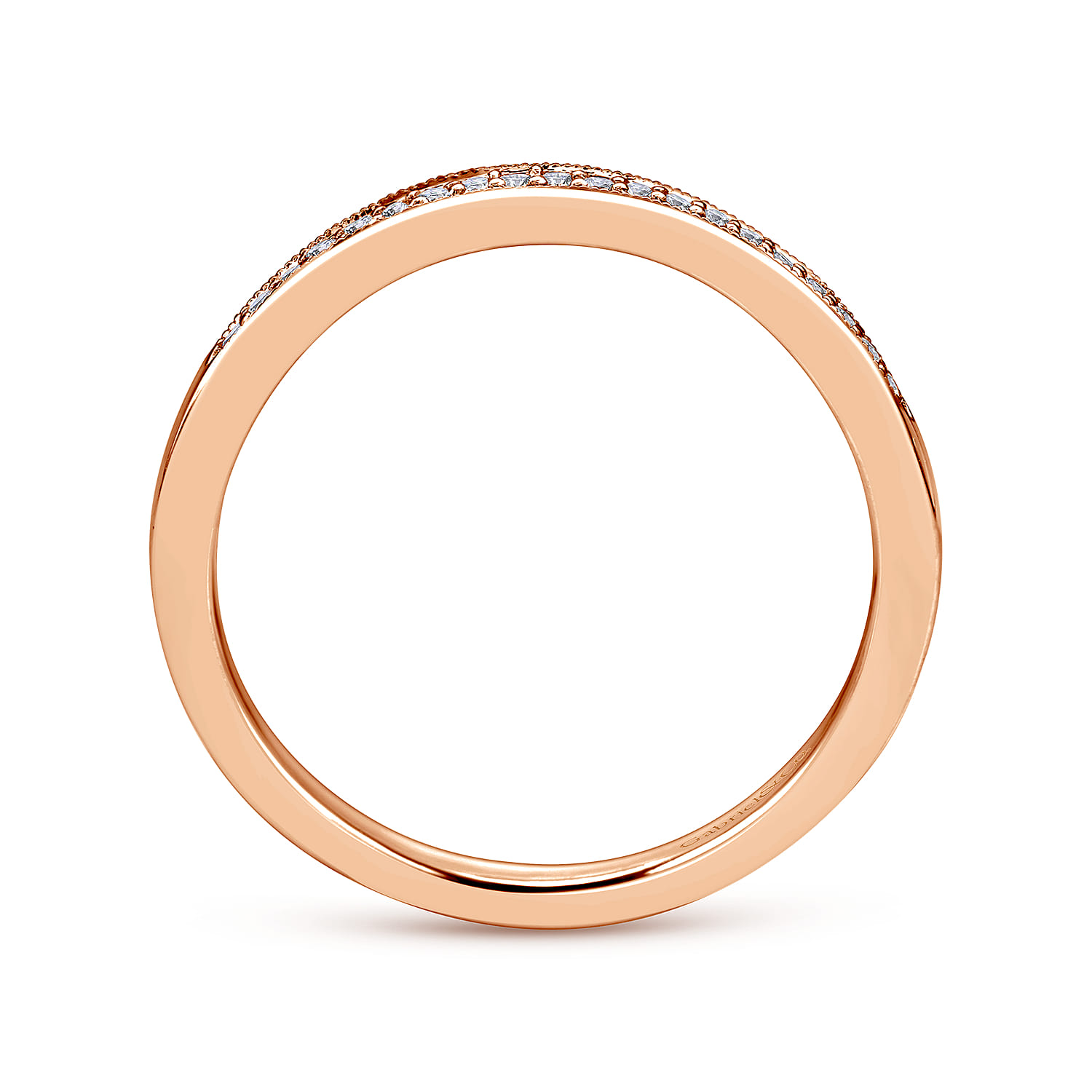14K Rose Gold Matching Diamond Wedding Band - 0.05 ct - Shot 2
