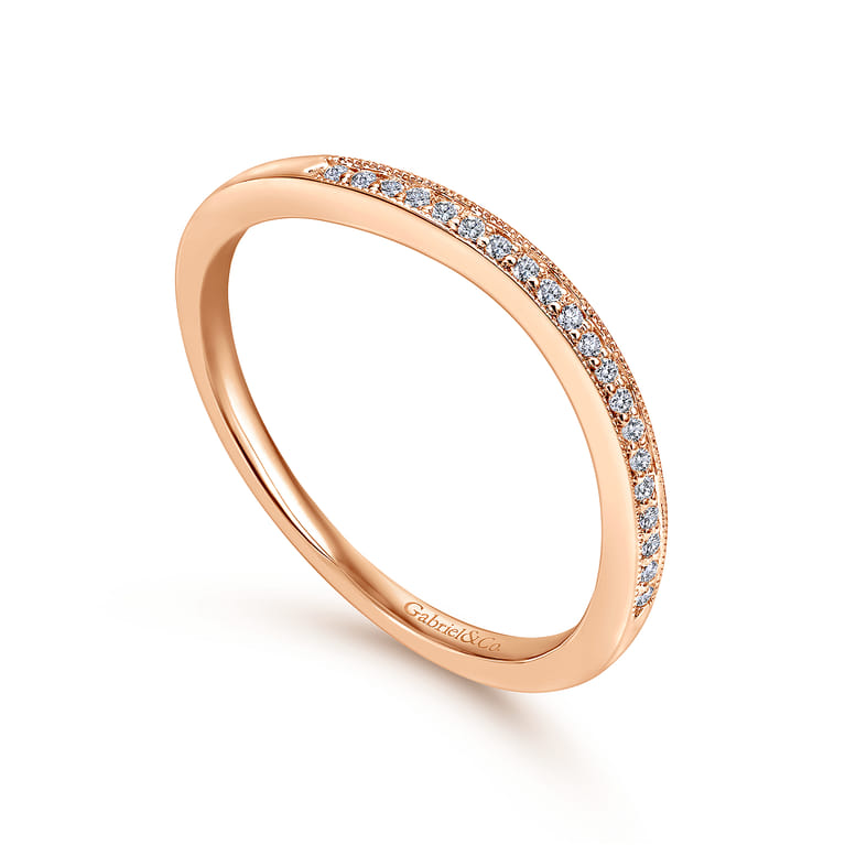 14K Rose Gold Matching Diamond Wedding Band - 0.05 ct - Shot 3