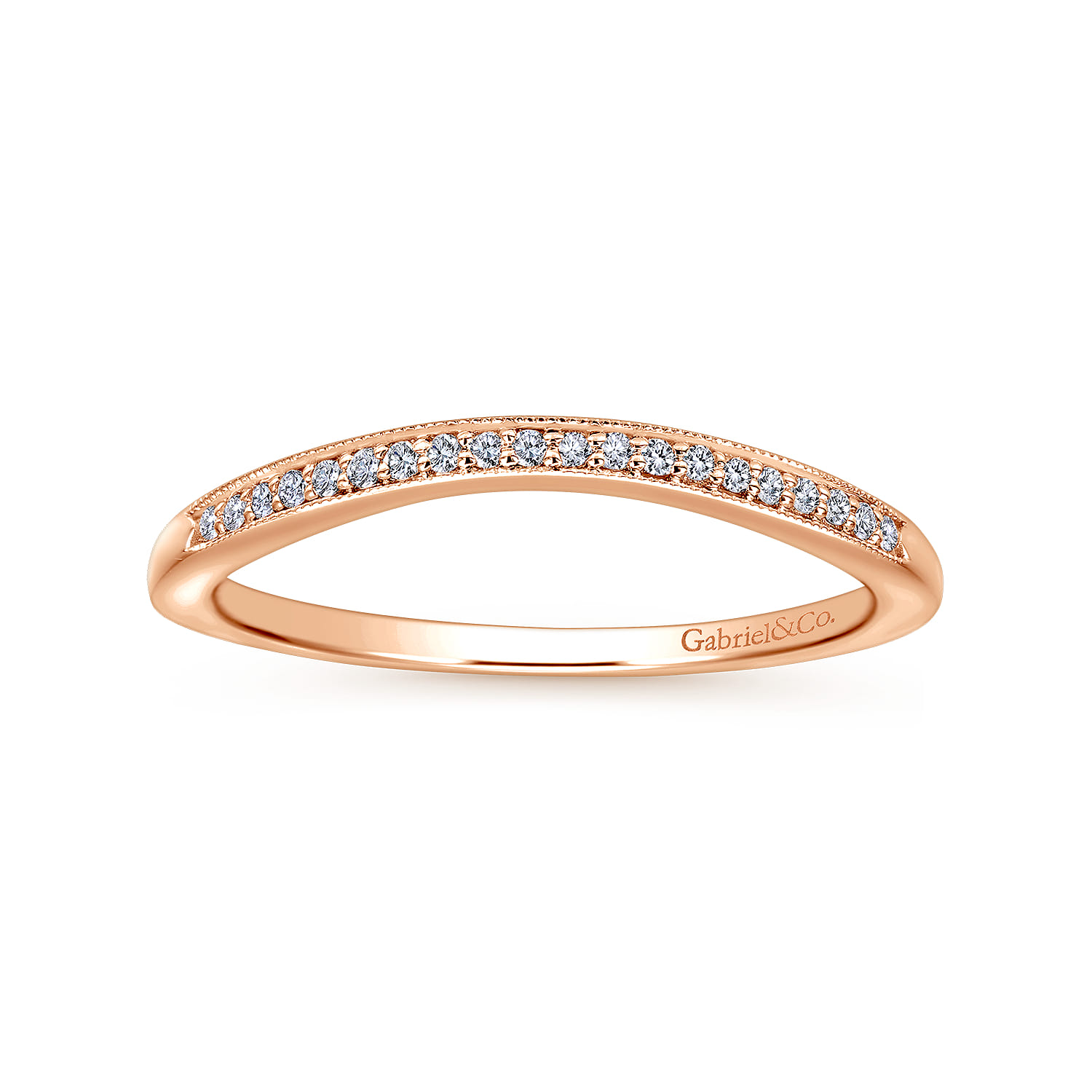 14K Rose Gold Matching Diamond Wedding Band - 0.05 ct - Shot 4