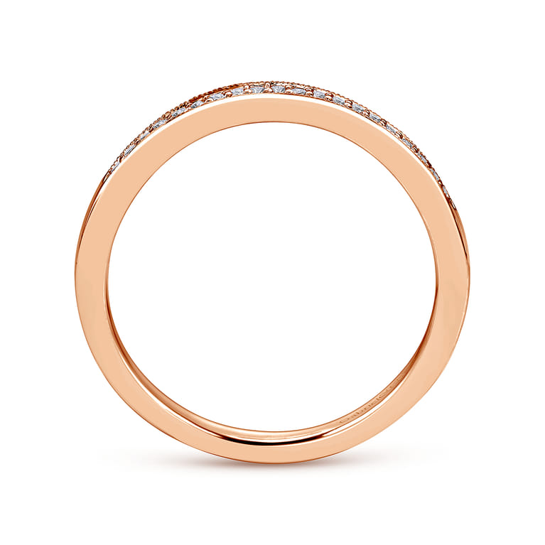 14K Rose Gold Matching Diamond Wedding Band - 0.05 ct - Shot 2
