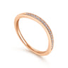14K Rose Gold Matching Diamond Wedding Band - 0.05 ct