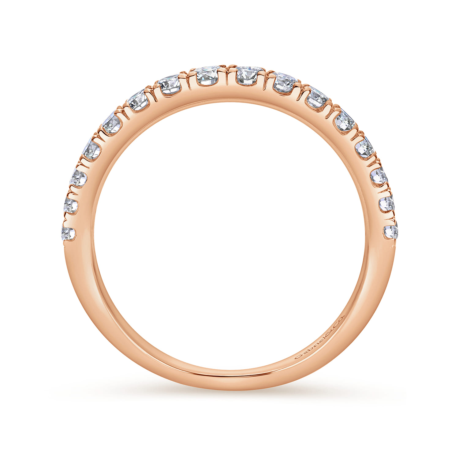 14K Rose Gold Matching Diamond Wedding Band - Shot 2
