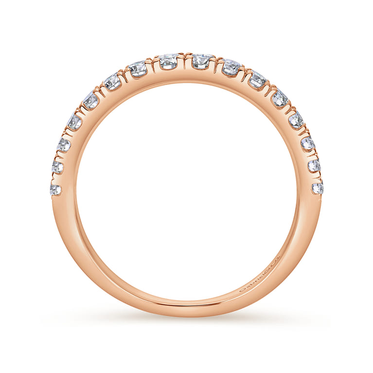 14K Rose Gold Matching Diamond Wedding Band - Shot 2
