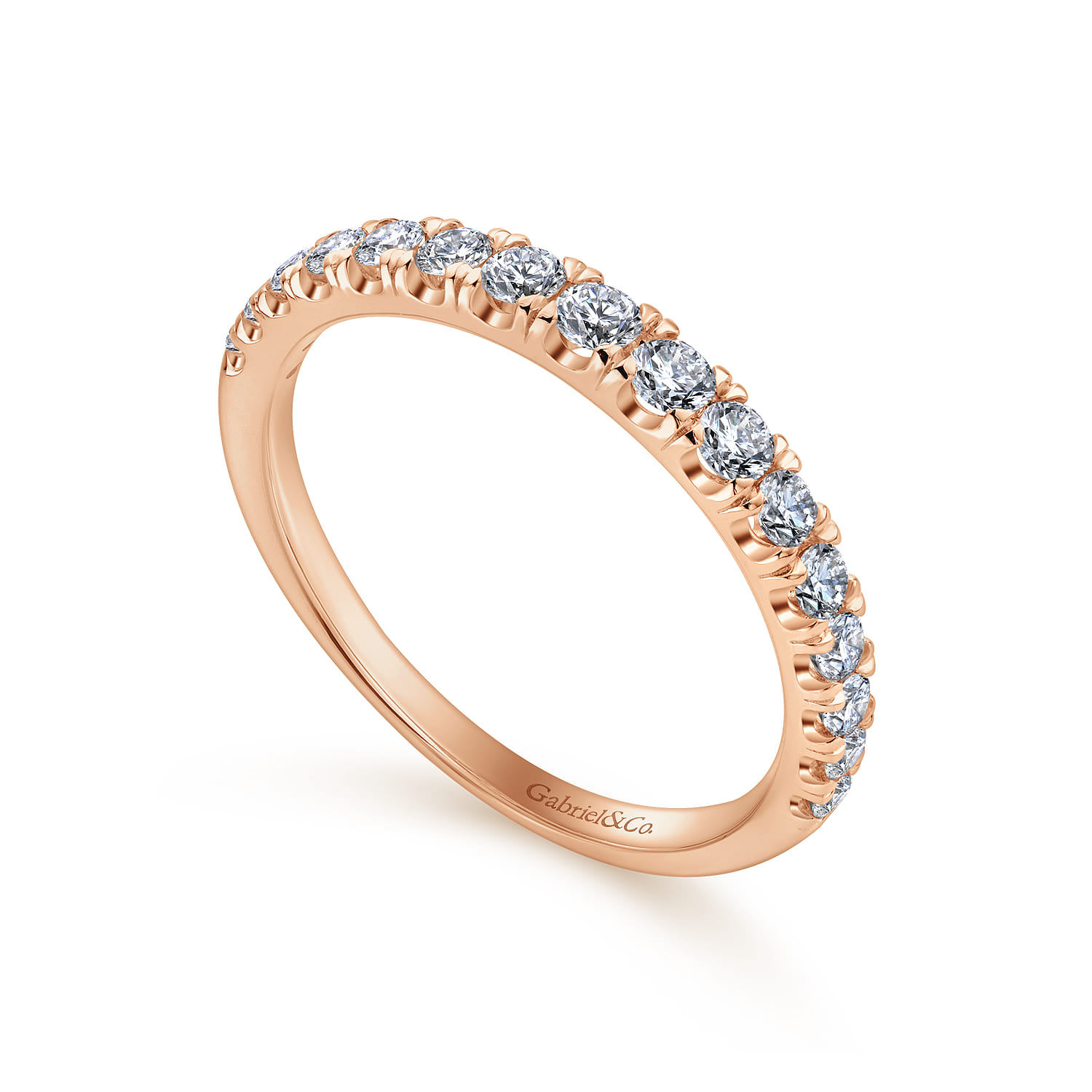 14K Rose Gold Matching Diamond Wedding Band - Shot 3