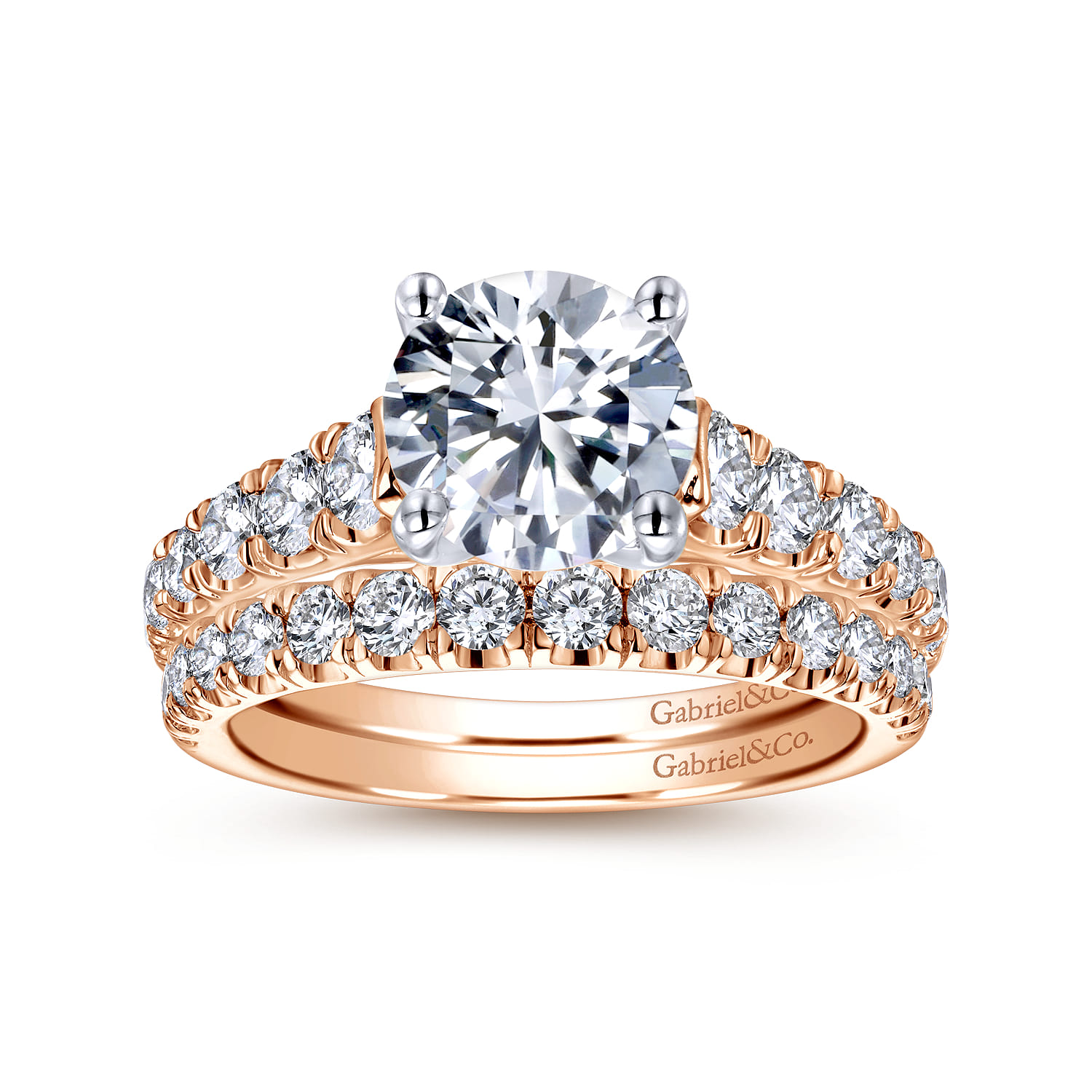 14K Rose Gold Matching Diamond Wedding Band - Shot 4