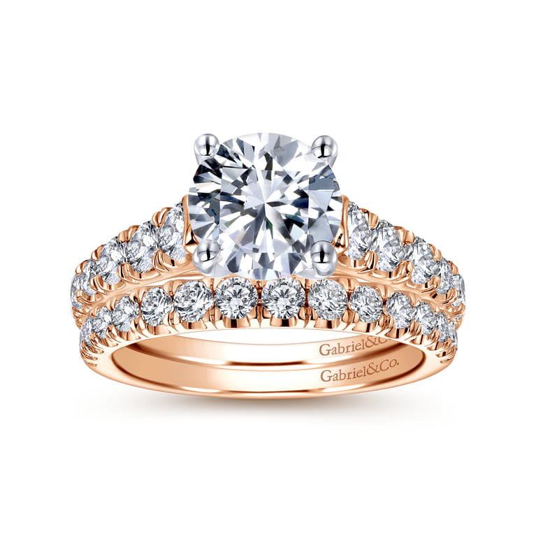 14K Rose Gold Matching Diamond Wedding Band - Shot 4