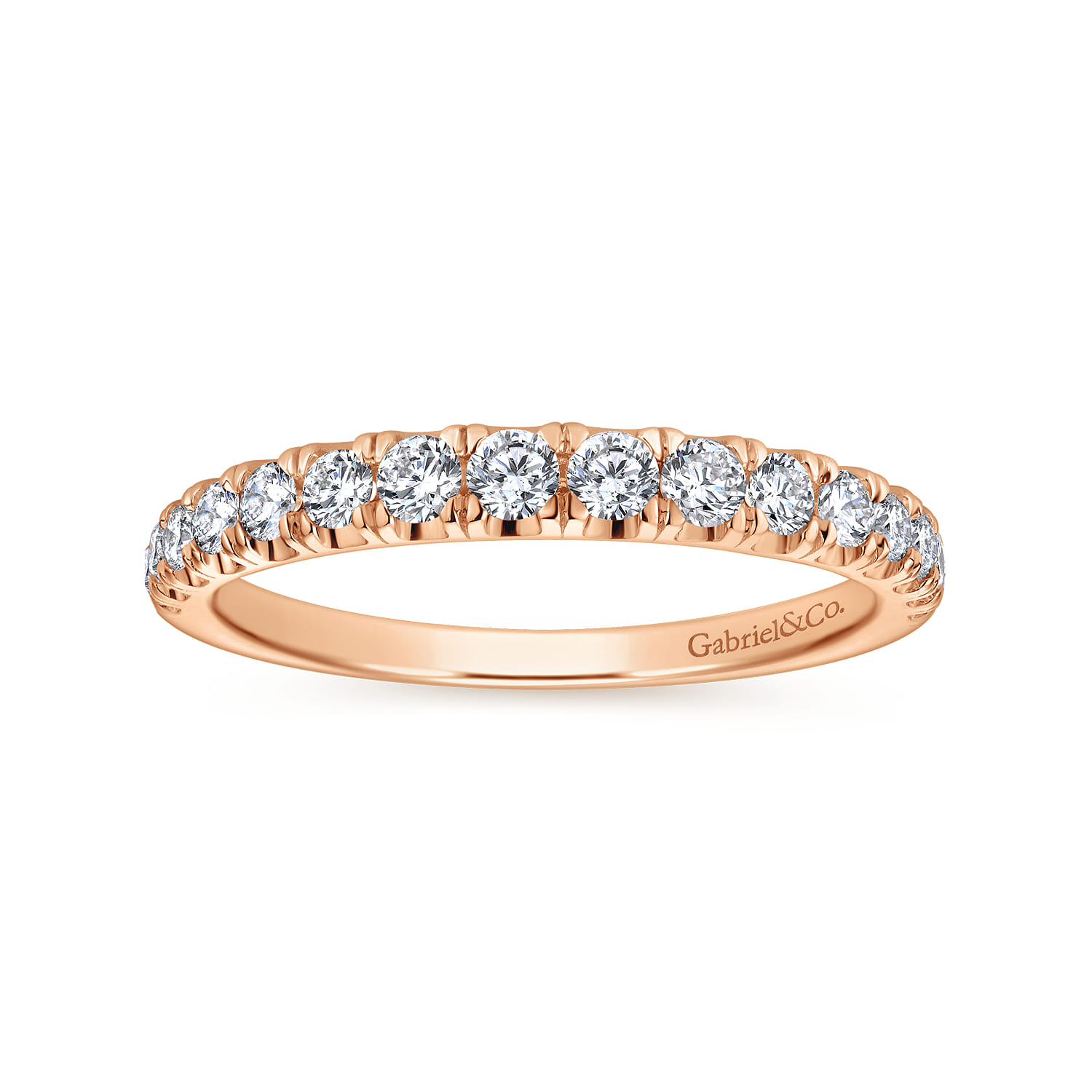 14K Rose Gold Matching Diamond Wedding Band - Shot 5