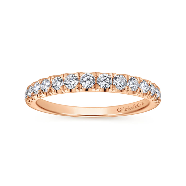 14K Rose Gold Matching Diamond Wedding Band - Shot 5