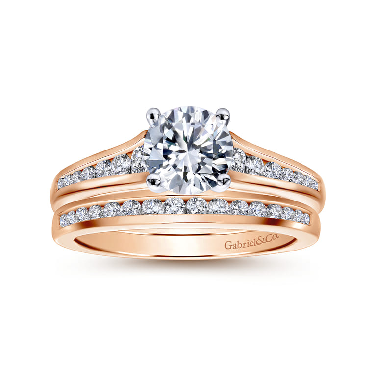 14K Rose Gold Matching Diamond Wedding Band - 0.16 ct - Shot 4