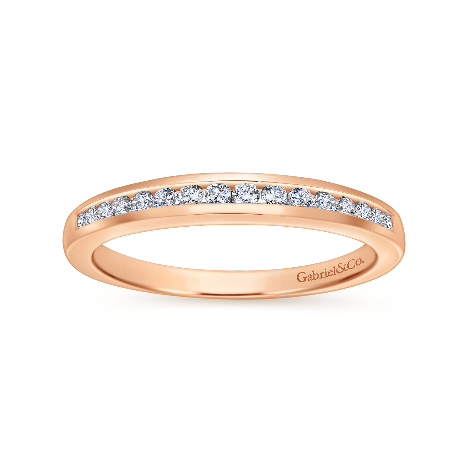 14K Rose Gold Matching Diamond Wedding Band - 0.16 ct - Shot 5