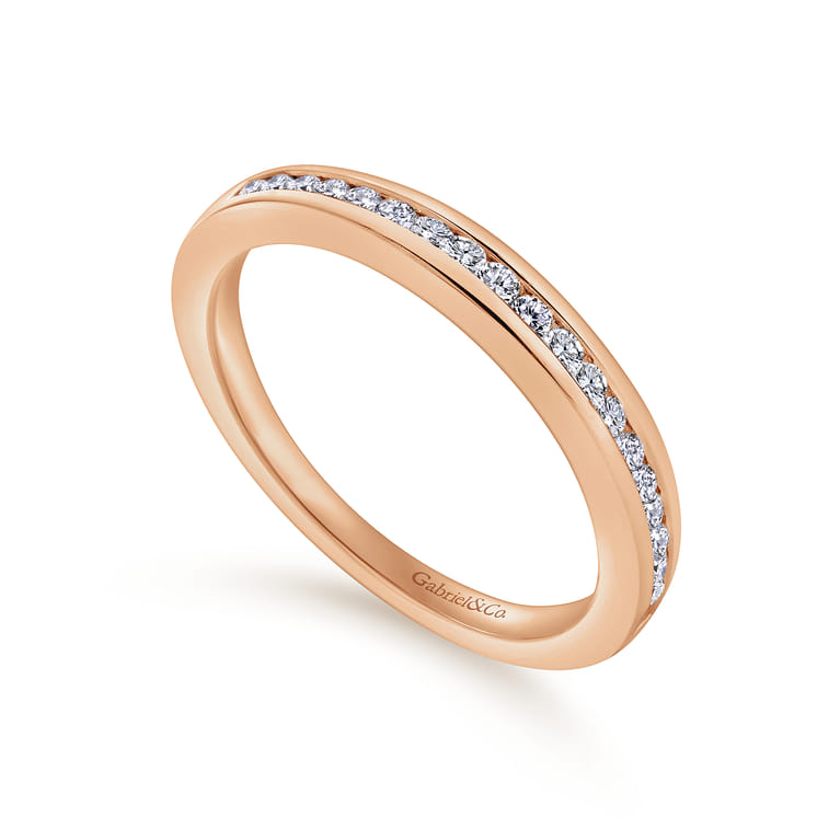 14K Rose Gold Matching Diamond Wedding Band - 0.25 ct - Shot 3