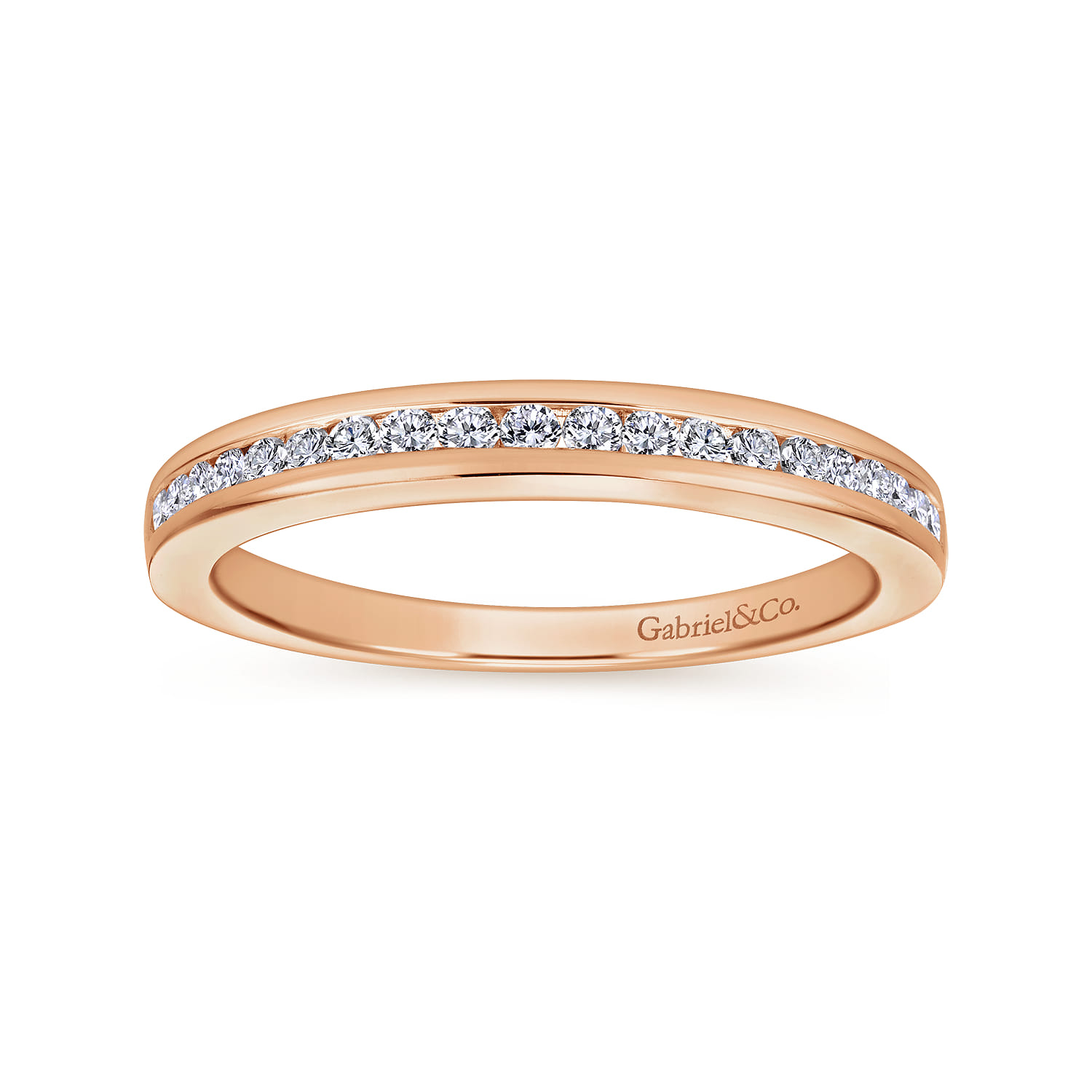 14K Rose Gold Matching Diamond Wedding Band - 0.25 ct - Shot 5