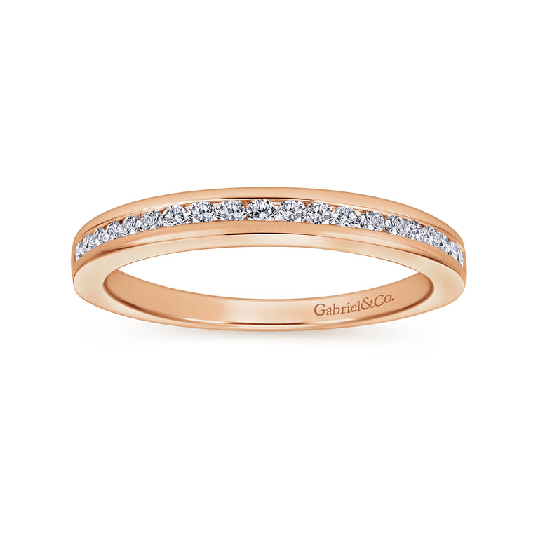 14K Rose Gold Matching Diamond Wedding Band - 0.25 ct - Shot 5