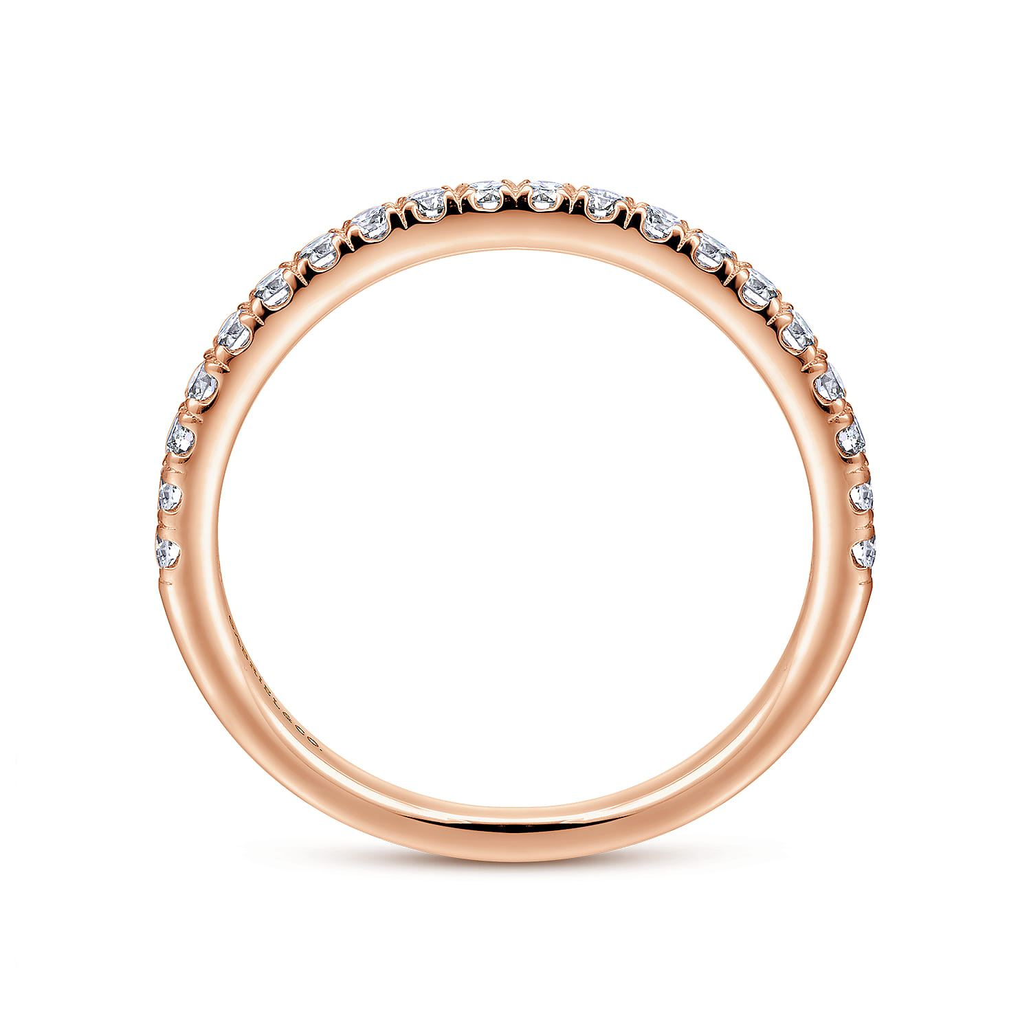 14K Rose Gold Matching Diamond Wedding Band - 0.28 ct - Shot 2