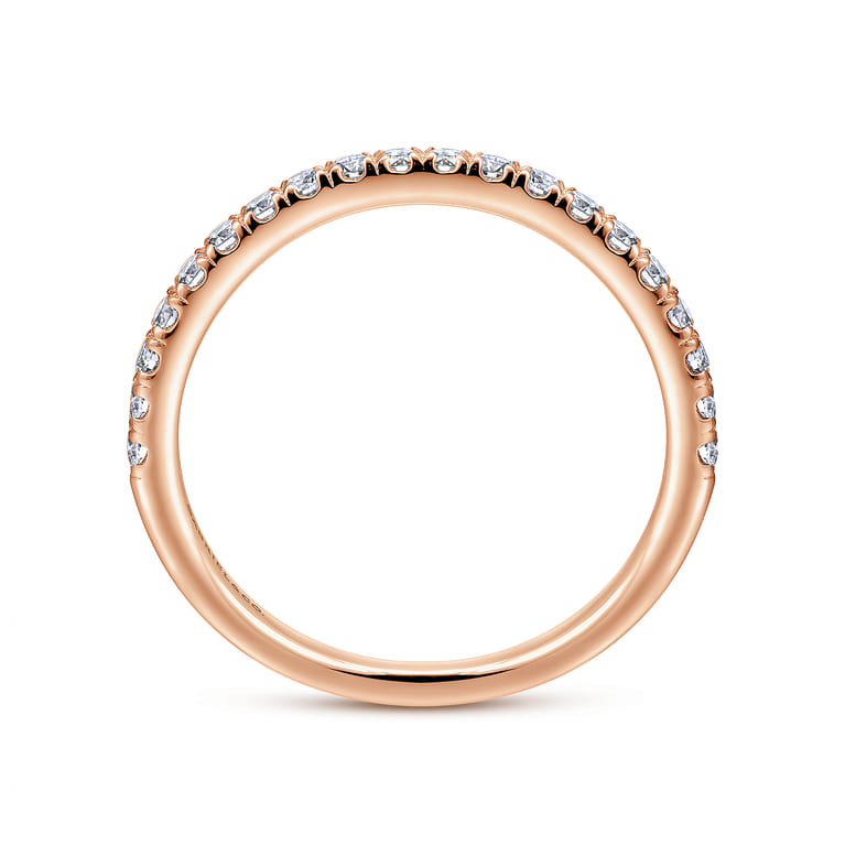 14K Rose Gold Matching Diamond Wedding Band - 0.28 ct - Shot 2