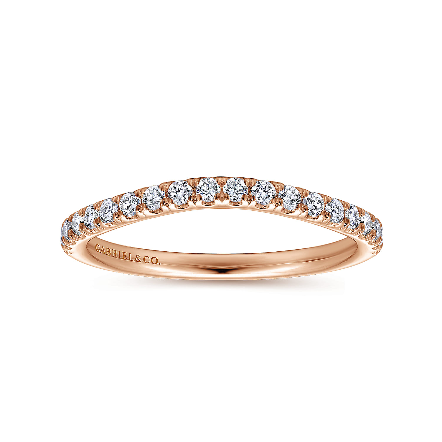 14K Rose Gold Matching Diamond Wedding Band - 0.28 ct - Shot 5