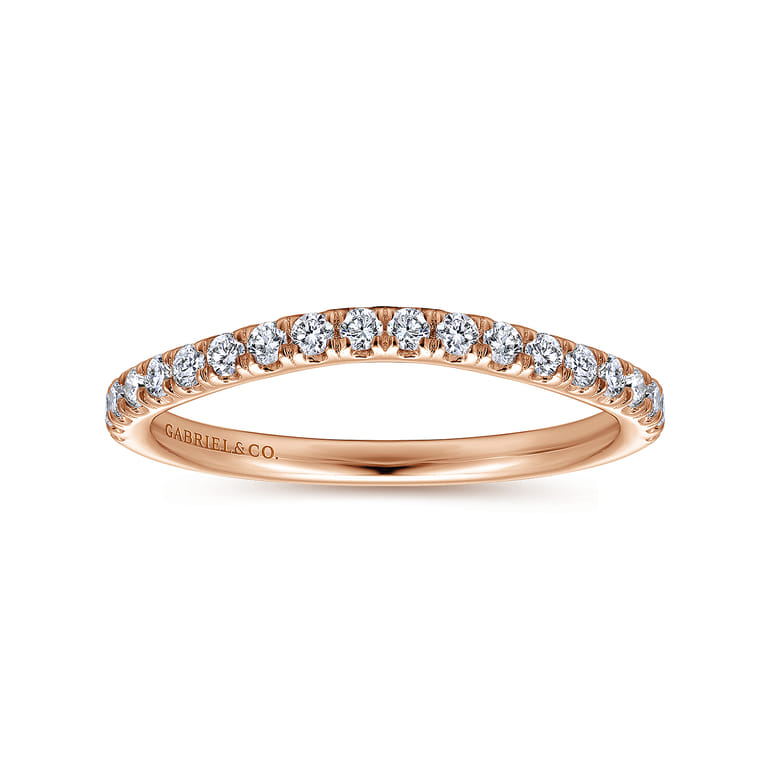 14K Rose Gold Matching Diamond Wedding Band - 0.28 ct - Shot 5