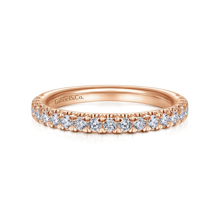 14K Rose Gold Matching Diamond Wedding Band - 0.45 ct - Shot 1