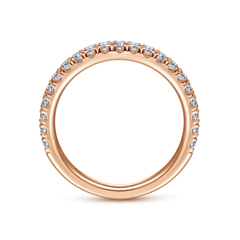 14K Rose Gold Matching Diamond Wedding Band - 0.45 ct - Shot 2