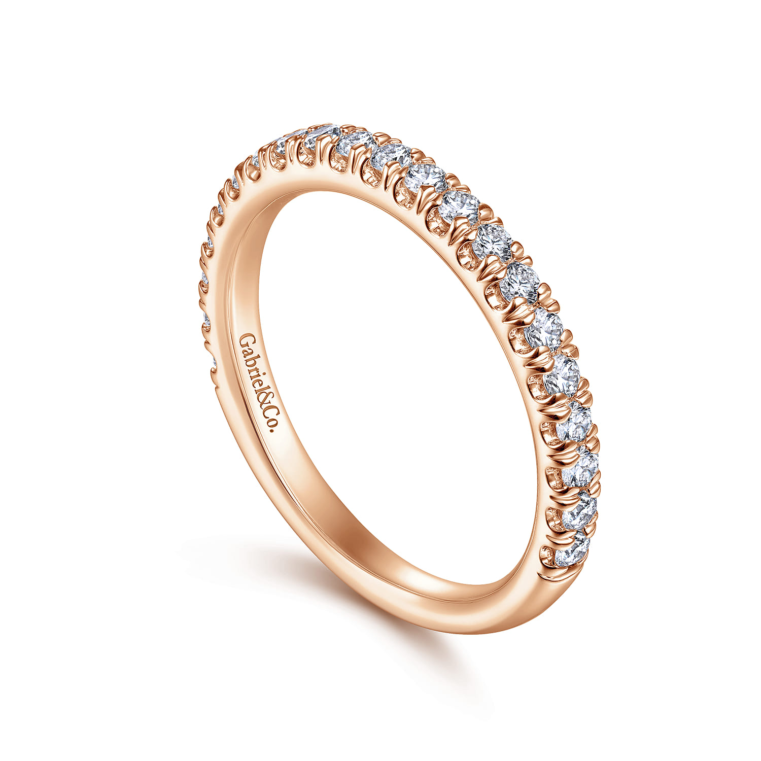 14K Rose Gold Matching Diamond Wedding Band - 0.45 ct - Shot 3