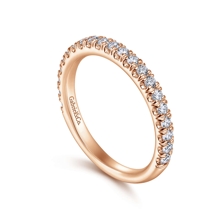 14K Rose Gold Matching Diamond Wedding Band - 0.45 ct - Shot 3