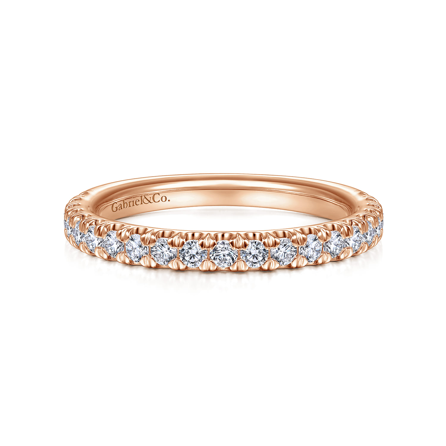 14K Rose Gold Matching Diamond Wedding Band - 0.45 ct - Shot 1