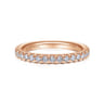 14K Rose Gold Matching Diamond Wedding Band - 0.45 ct