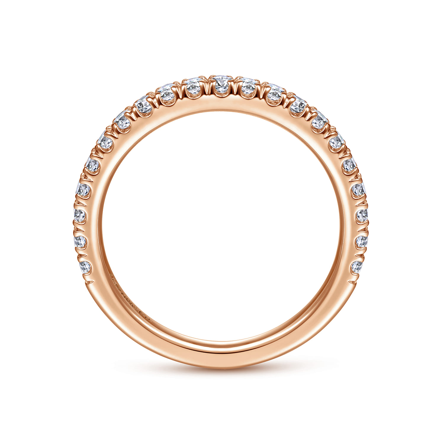 14K Rose Gold Matching Diamond Wedding Band - 0.45 ct - Shot 2