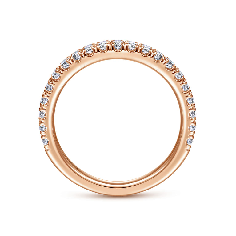14K Rose Gold Matching Diamond Wedding Band - 0.45 ct - Shot 2