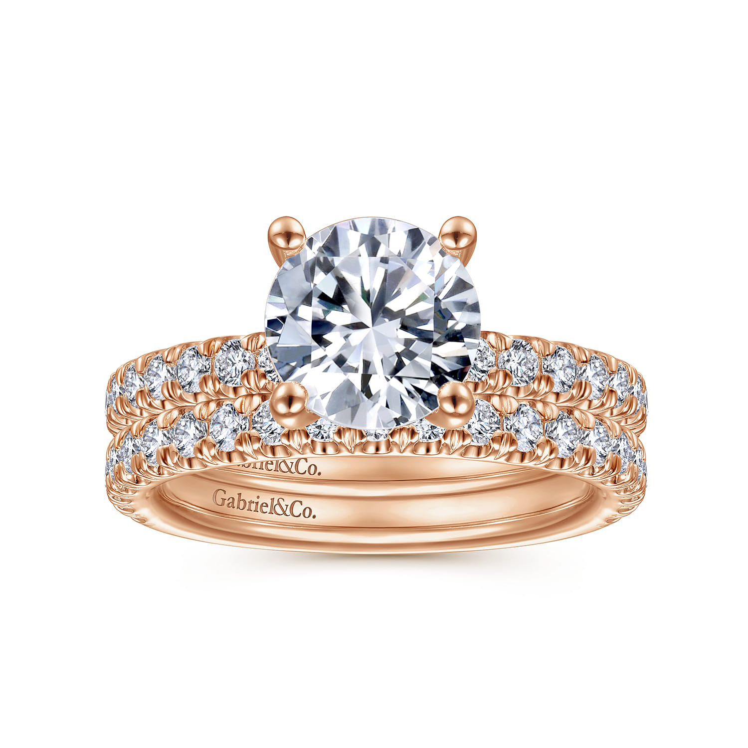 14K Rose Gold Matching Diamond Wedding Band - 0.45 ct - Shot 4