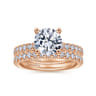 14K Rose Gold Matching Diamond Wedding Band - 0.45 ct