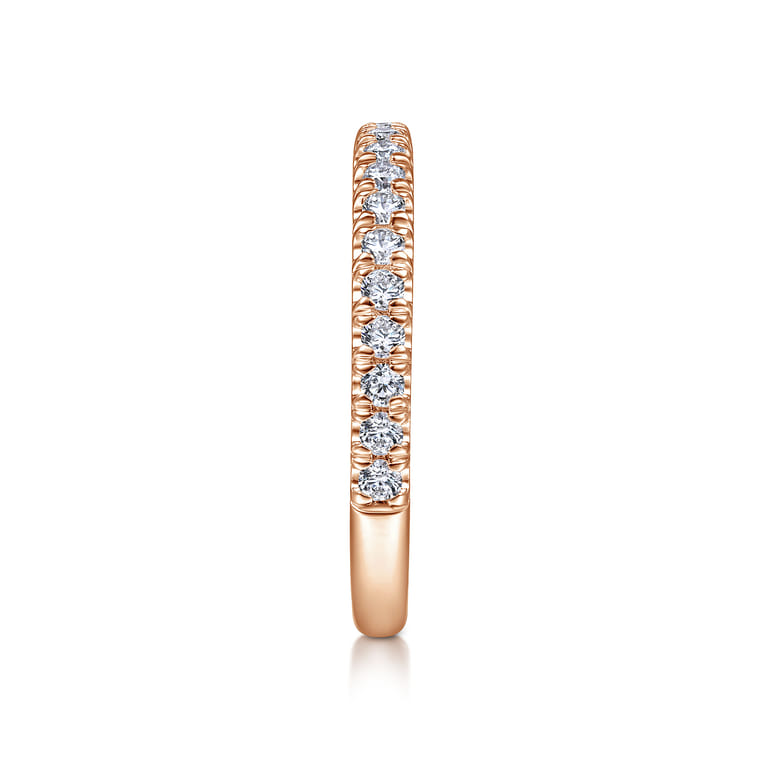 14K Rose Gold Matching Diamond Wedding Band - 0.45 ct - Shot 5