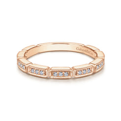 14K Rose Gold Matching Diamond Wedding Band